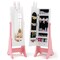 MDF and Glass Jewelry Cabinet with Full-Length Mirror, Large Storage and Adjustable Tilt